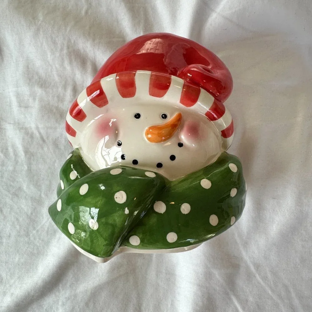 Decorative Snowman Head Figurine